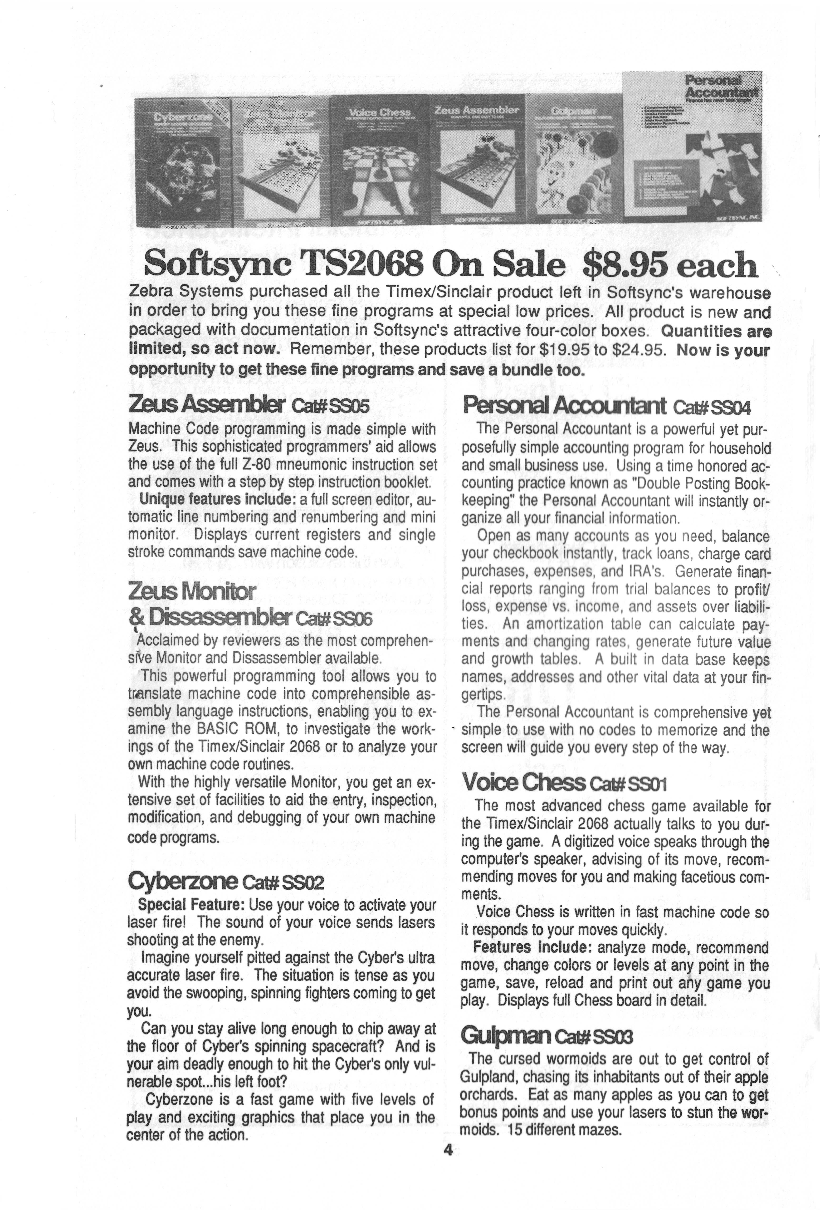 Zebra Systems 1987 Catalog